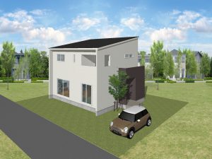 富士見台3号スタイルD 分譲住宅　建築中に成約しました。次も南面道路で予定しています。