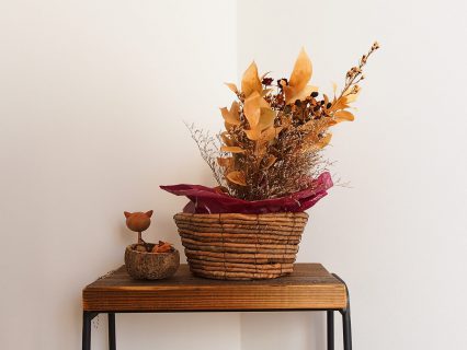 ドライフラワーを置きたい！可愛らしいお家 。