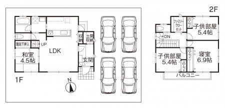 家事ラク動線の家　間取り　【HIBIKI富士】