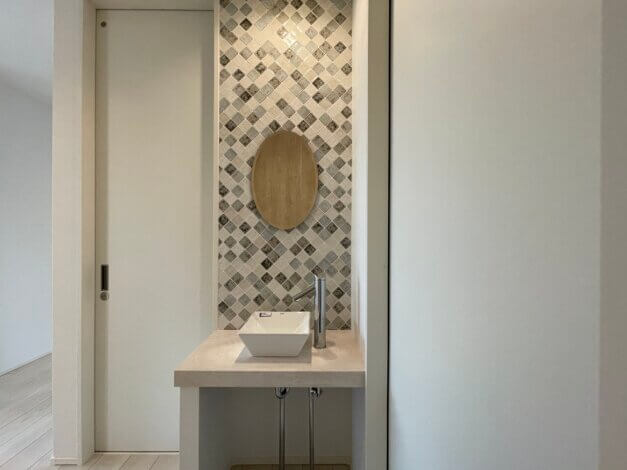 お家の雰囲気に合わせて手洗い場もコーディネート。6月イエミテイベント！