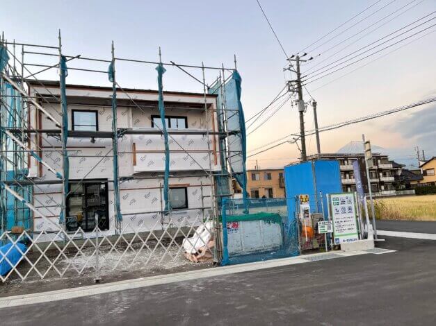 富士市森島分譲地KIBACO新モデルハウス完成まで「オーバーハング施工🏠」