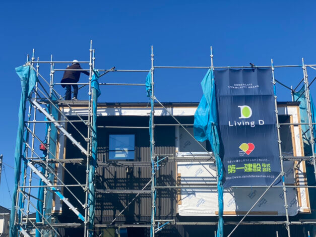 富士市森島分譲地KIBACO新モデルハウス完成まで「外壁工事🏠」