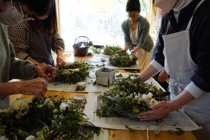 ドライフラワーリース作りとご褒美ランチ♪