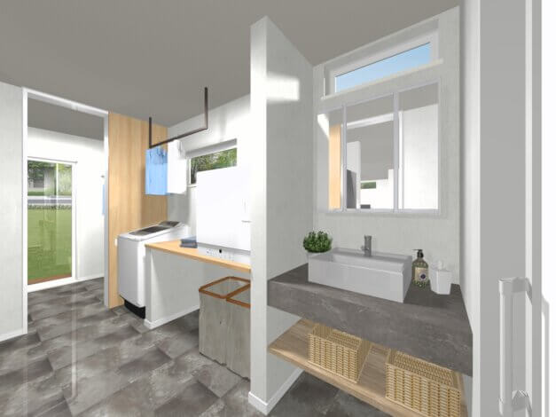 ファミクロ・ランドリー・洗面・浴室が一直線で家事ラク！【富士支店】