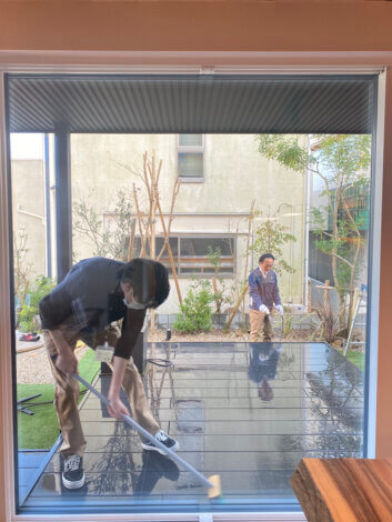 スタッフみんなでモデルハウスの大掃除をしました【沼津支店】