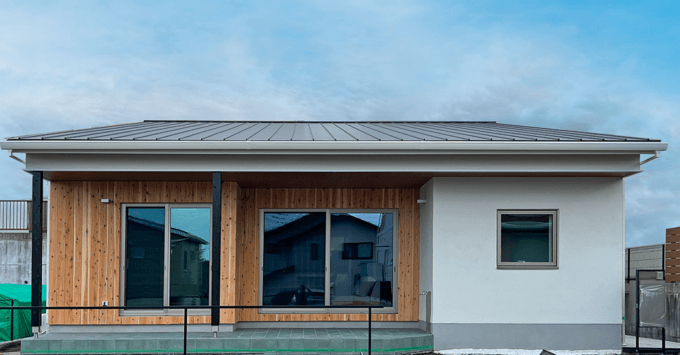 超撥水　塗り壁sto　平屋モデルハウス