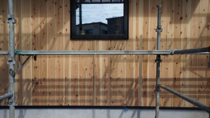 着工中 KIBACO01-E12のお家　経年美化　杉の外壁材【山本ブログ】