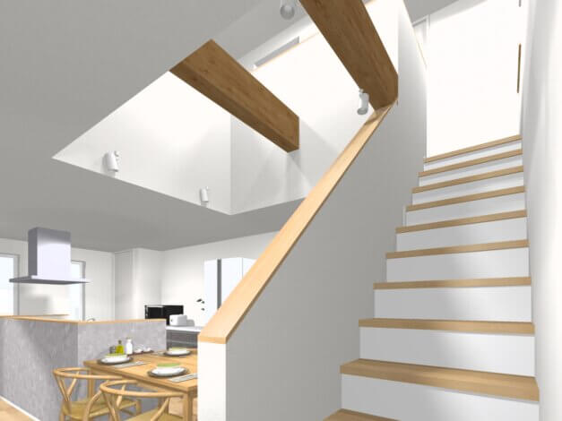 ダイニングに吹き抜けのあるお家　CGと写真【藤枝支店ブログ】