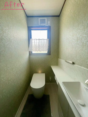 【リフォーム施工紹介16】トイレ交換＋クロス貼り替え｜富士市