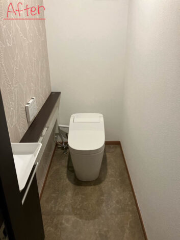【リフォーム施工紹介30】トイレ交換+内装材交換｜富士市