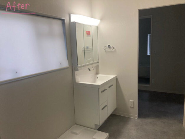 【リフォーム施工紹介75】洗面化粧台交換工事｜富士市