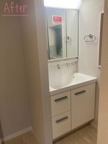 【リフォーム施工紹介81】洗面化粧台交換改修工事｜富士市