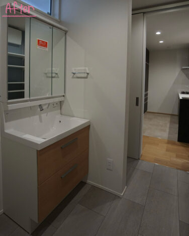 【リフォーム施工紹介113】洗面化粧台交換工交換工事｜富士宮市