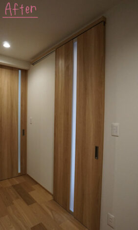 【リフォーム施工紹介119】LDK入口引戸交換工事｜富士宮市