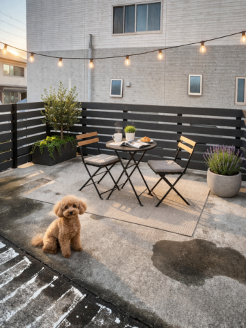 賃貸アパート『富士宮市星山 1LDK』ペットも寛ぐ広い庭のある部屋